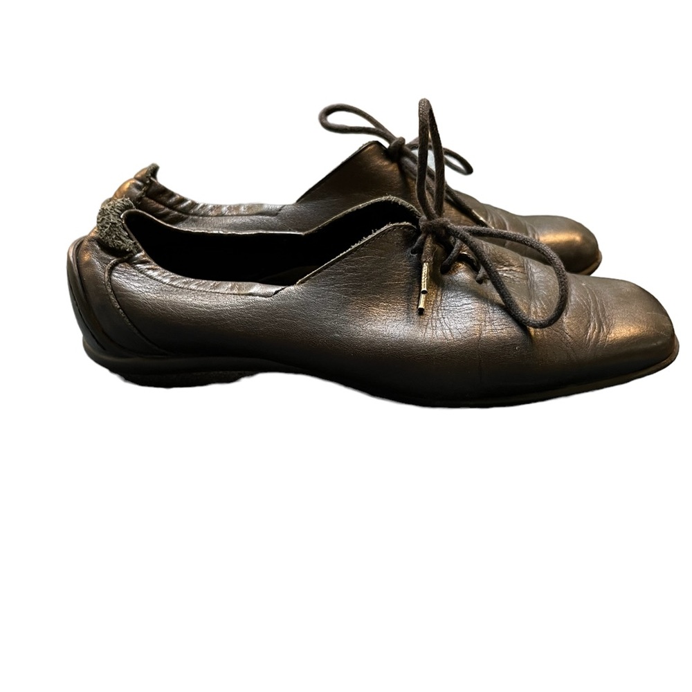 Arche soft black leather rubber soled Oxford